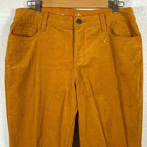 St Johns Bay Womens Corduroy Pants Sz 14 Orange Preppy Fall Holiday Straight Leg - Picture 2 of 12